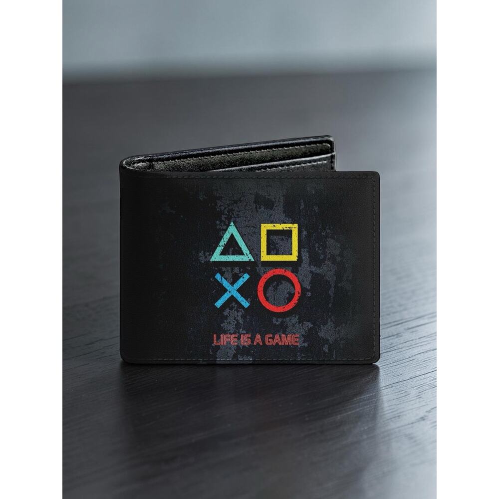 PlayStation Inspired RFID Bifold Wallet PU Leather NWT